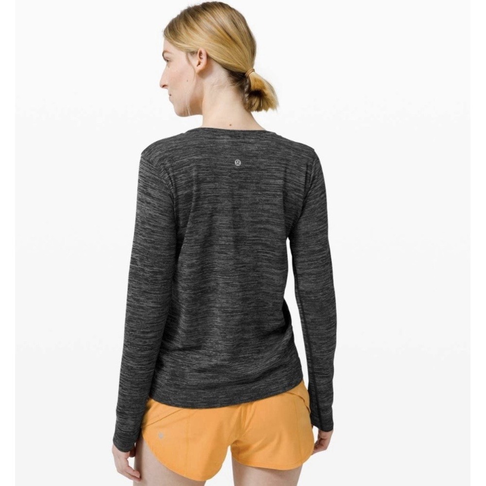 Lululemon Swiftly Tech Relaxed Top Women's 8 Black Vent Crew Long Sleeve